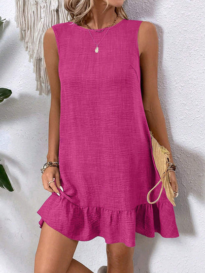 Robe Volants d’Été Femme – Sans Manches