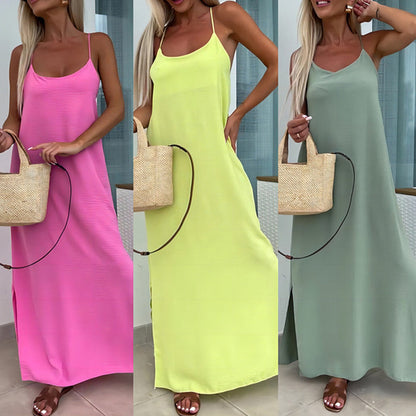 Robe "Douce Aisance" - Maxi & Fines Bretelles
