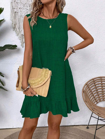Robe Volants d’Été Femme – Sans Manches