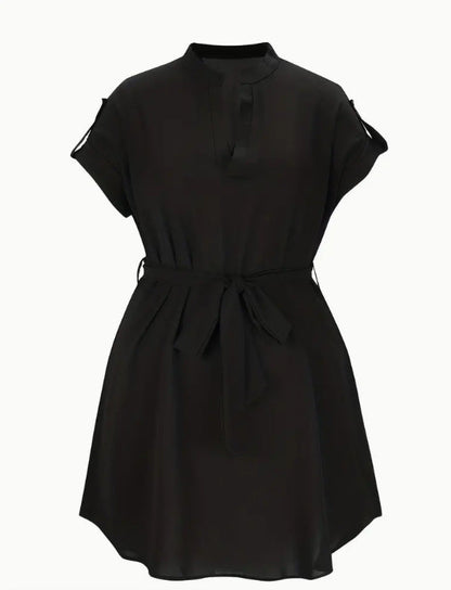 Robe d’Été Femme – Col V et Ceinture Nœud
